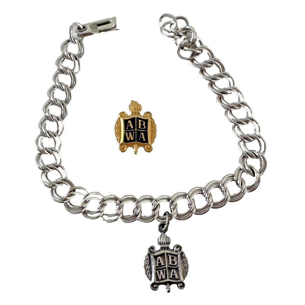 ABWA Charm Bracelet and Pin American Business Woman's Association Set